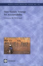 book State-Society Synergy for Accountability: Lessons for the World Bank (World Bank Working Papers)