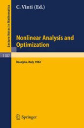 book Nonlinear Analysis and Optimization: Proceedings of the International Conference held in Bologna, Italy, May 3–7, 1982