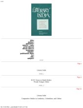 book Literary India: Comparative Studies in Aesthetics, Colonialism, and Culture (S U N Y Series in Hindu Studies)