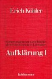 book Vorlesungen zur Geschichte der französischen Literatur, Aufklärung I