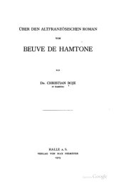 book Über den altfranzösischen Roman von Beuve de Hamtone