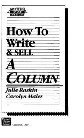 book How to Write and Sell a Column (Writer's Basic Bookshelf)