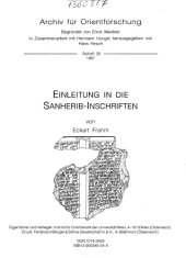 book Einleitung in die Sanherib-Inschriften - Archiv fur Orientforschung. Beiheft 26