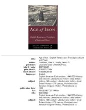 book Age of iron: English renaissance tropologies of love and power