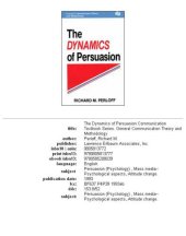 book The Dynamics of Persuasion