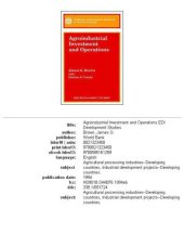 book Agroindustrial investment and operations