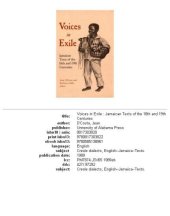 book Voices in exile: Jamaican texts of the 18th and 19th centuries