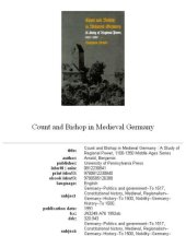 book Count and bishop in medieval Germany: a study of regional power, 1100-1350