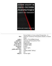 book Human rights in cross-cultural perspectives: a quest for consensus