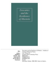 book Descartes and the resilience of rhetoric: varieties of Cartesian rhetorical theory