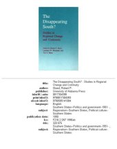 book The Disappearing South?: studies in regional change and continuity