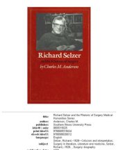 book Richard Selzer and the rhetoric of surgery