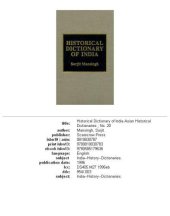 book Historical dictionary of India