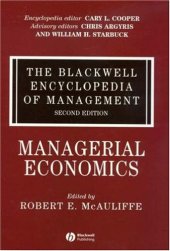 book The Blackwell Encyclopedia of Management, Managerial Economics (Blackwell Encyclopaedia of Management) (Volume 8)