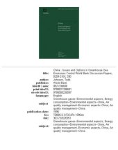 book China: issues and options in greenhouse gas emissions control, Parts 63-330