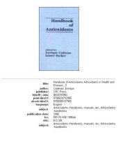 book Handbook of antioxidants