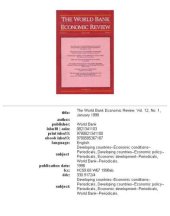 book World Bank Economic Review, Volume 12