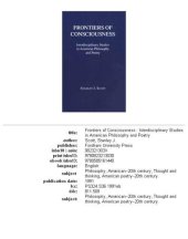 book Frontiers of Consciousness: Interdisciplinary Studies in American Philosophy and Poetry