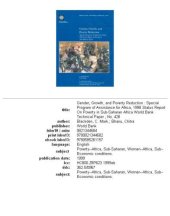 book Gender, growth, and poverty reduction: special program of assistance for Africa, 1998 status report on poverty in Sub-Saharan Africa, Volumes 23-428