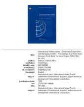 book Cours d'eaux internationaux : renforcer la coopération et gérer les différends : actes du séminaire de la Banque mondiale