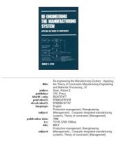 book Re-engineering the manufacturing system: applying the theory of constraints