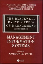 book The Blackwell Encyclopedia of Management, Management Information Systems (Blackwell Encyclopaedia of Management) (Volume 7)