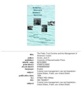 book The Public trust doctrine and the management of America's coasts