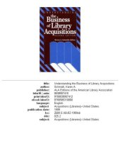 book Understanding the business of library acquisitions