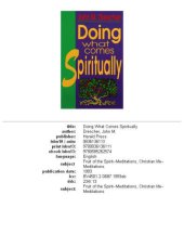 book Doing What Comes Spiritually