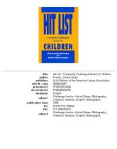 book Hit list -- frequently challenged books for children