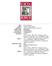 book Vico and Joyce