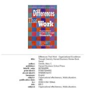 book Differences that work: organizational excellence through diversity