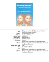 book Bilingualism or not: the education of minorities