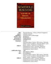 book Seminole burning: a story of racial vengeance