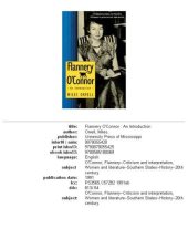 book Flannery O'Connor: an introduction