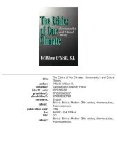 book The ethics of our climate: hermeneutics and ethical theory