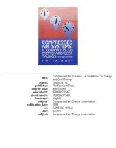 book Compressed air systems: a guidebook on energy and cost savings