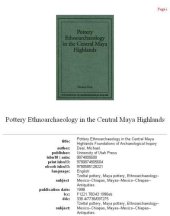 book Pottery ethnoarchaeology in the Central Maya Highlands