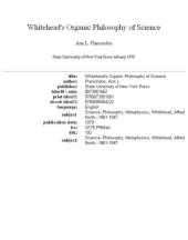 book Whitehead's organic philosophy of science