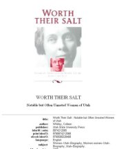 book Worth their salt: notable but often unnoted women of Utah