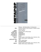 book Metapop: self-referentiality in contemporary American popular culture