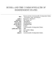 book Russia and the Commonwealth of Independent States: documents, data, and analysis