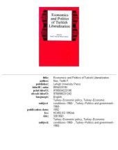 book Economics and politics of Turkish liberalization