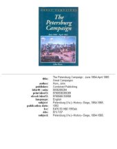 book The Petersburg Campaign: June 1864-April 1865