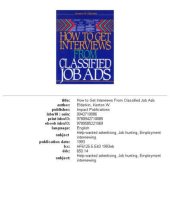 book How to get interviews from classified job ads