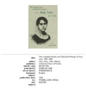 book The Complete Novels and Selected Writings of Amy Levy 1861-1889