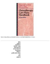 book Chemotherapy Care Plans Handbook