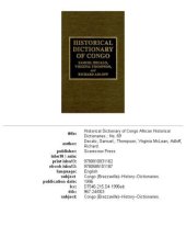 book Historical Dictionary of the Congo