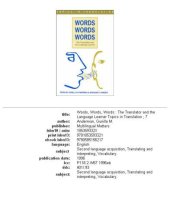 book Words, words, words: the translator and the language learner