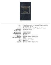 book Historical Dictionary of Senegal